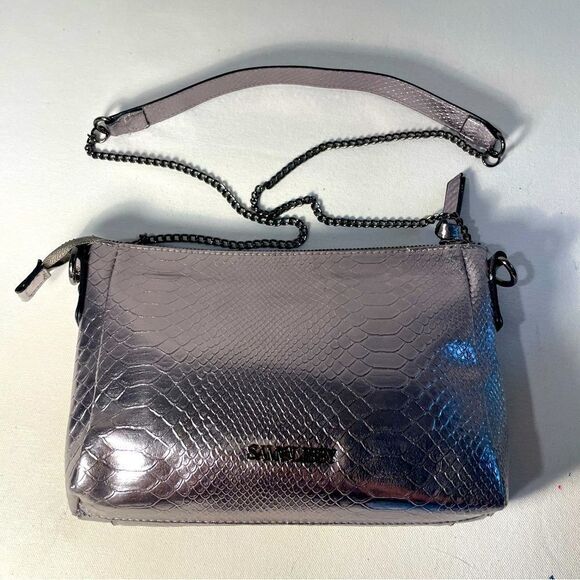 Sam & Libby silver snakeskin texture crossbody bag - Picture 1 of 3